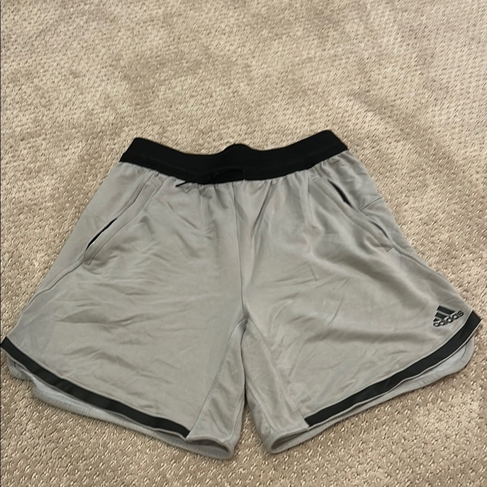 Adidas Gray and Black Athletic Shorts
